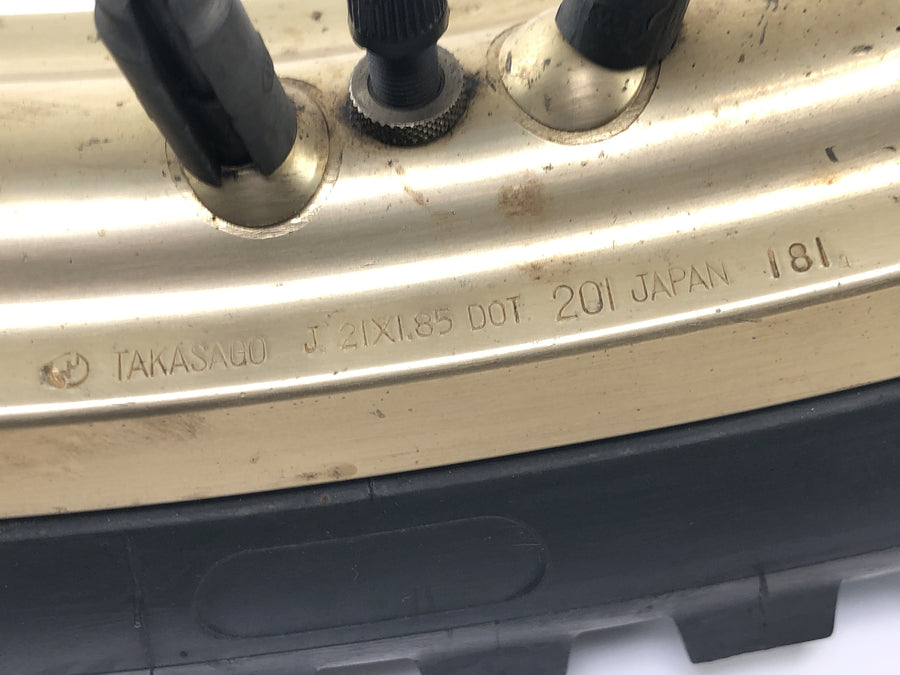 Yamaha XT 500 1U6 [1981] - Llanta delantera rueda de radios dorados 1,85 x 21" con freno de tambor