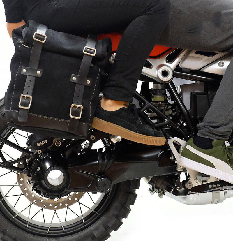 BMW R nineT 1200 Racer [2017-2020] - Seitentasche Scram aus Spaltleder 22L-30L + Double Frame