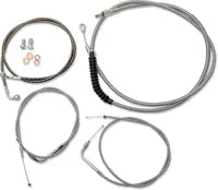 Harley Davidson Fxst [LA CHOPPERS] - Kit de línea de freno/cable de manillar cubierto de acero inoxidable estándar