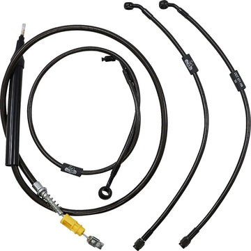 harley davidson fxdrs 114 [LA CHOPPERS] - Kit de cable de manillar/línea de freno trenzado estándar Midnight