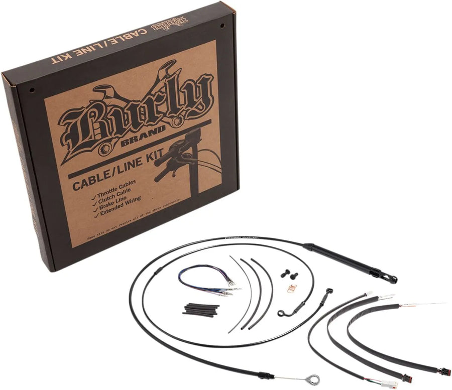 harley davidson softail street bob fxbb [MARCA BURLY] - Kit completo de cable/línea de manillar de vinilo negro para perchas Ape