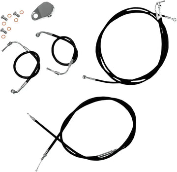 Harley Davidson Fltr [LA CHOPPERS] - Kit de cable de manillar/línea de freno de vinilo negro estándar