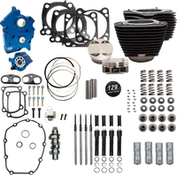 Harley-Davidson FXBB 1923 Softail Street Bob 117 [2026] - 129" Power Package Motorleistungs-Kit – Oberfläche: Schwarz, Hervorgehobene Lamellen – Merkmal: Verchromte Stößelstangenrohre – Bild 3