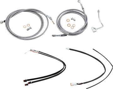 harley davidson flhrxs [MARCA BURLY] - Kit completo de cable de manillar/línea de freno de acero inoxidable