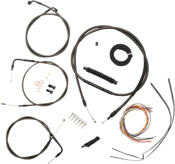 Harley Davidson Flst [LA CHOPPERS] - Kit completo de cable de manillar/línea de freno trenzado Midnight
