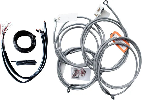 Harley Davidson Fltruse [LA CHOPPERS] - Kit completo de cable de manillar/línea de freno trenzado de acero inoxidable
