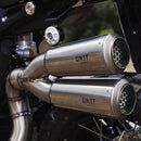 BMW R nineT 1200 Urban G/S (hoher Auspuff) [2017-2023] - Titanium Scrambler Doppelter Schalldämpfer mit sichtbarer Schweißnaht