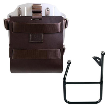 BMW R 1300 GS [2024–2026] - Aluminium-Taschenhalter mit verstellbarer Lederfront und Schnellkupplung + Rahmen links