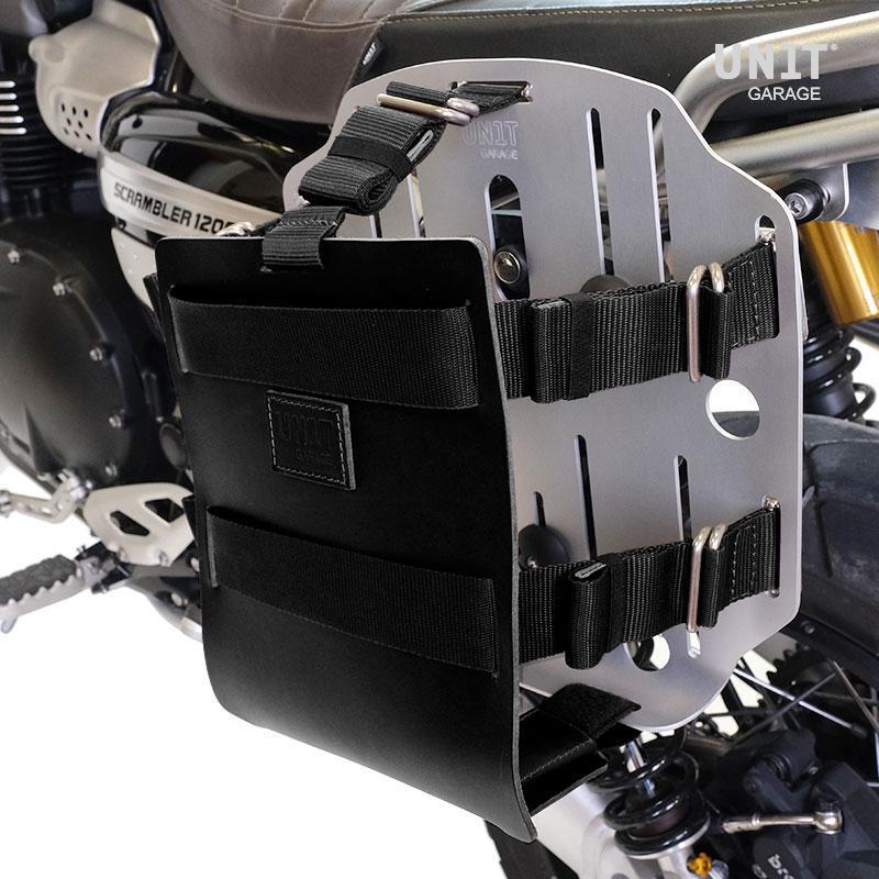 BMW R 850 GS / R 1100 GS / R 1150 GS Adventure [1994-2004] - portabolsas de aluminio + frontal de cuero ajustable, enganche rápido. + marco