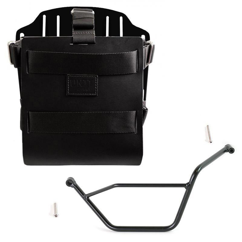 BMW R 1150 GS [1999-2004] - Aluminium-Taschenhalter mit Lederfront, Schnellkupplung + linkem Rahmen