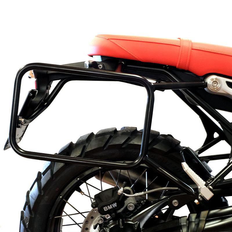 BMW R nineT 1200 Racer [2017-2020] - Kultige Seitentasche in Canvas 40L - 50L + Aluminiumplatte + rechter Rahmen für Atlas Aluminiumtasche
