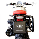 BMW R nineT 1200 Racer [2017-2020] - Kultige Seitentasche aus Spaltleder 40L - 50L + Aluminiumplatte + rechter Rahmen für Atlas Aluminiumtasche