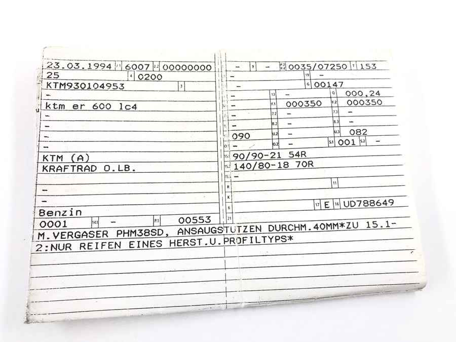 KTM LC4 ER 600 [1994] - Marco con documentos